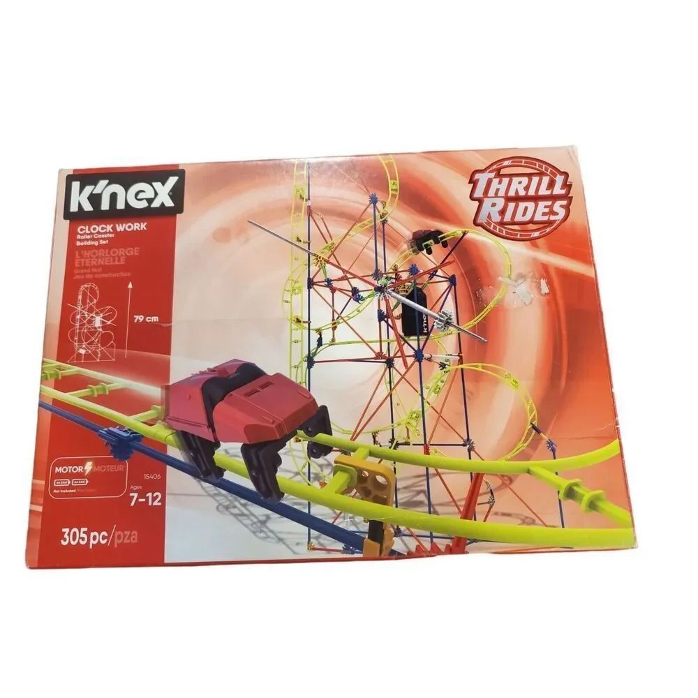 K'NEX 15406 Thrill Rides Clock Work Roller Coaster Building Set NOT COMPLETE PAR
